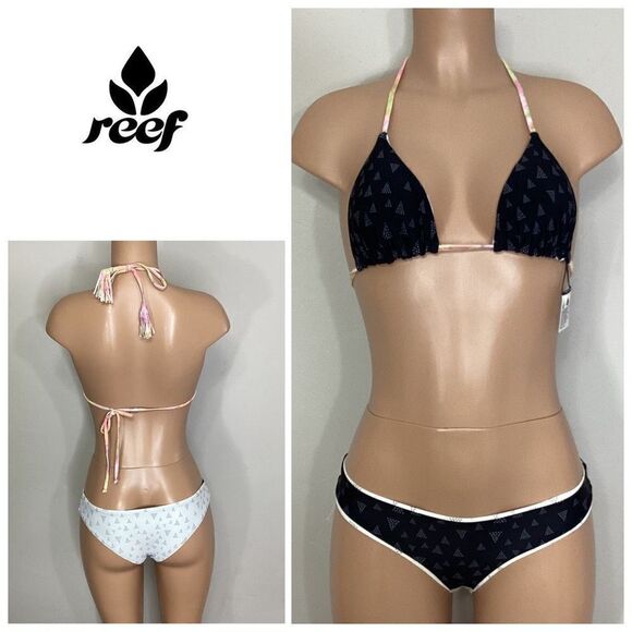New. REEF reversible triangle cheeky bikini. - Picture 1 of 12